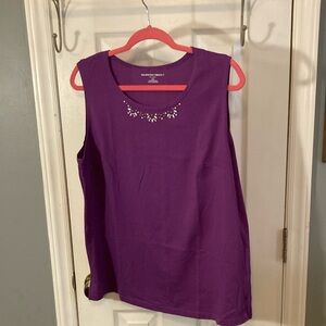Allison Daley Purple Embellished Sleeveless Tank Top Size 16W